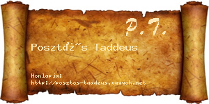 Posztós Taddeus névjegykártya